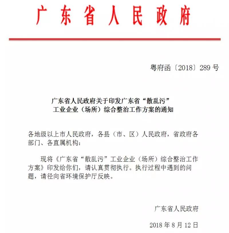 廣東省“散亂污”工業(yè)企業(yè)(場所) 綜合整治工作方案 廣東省“散亂污”工業(yè)企業(yè)(場所) 綜合整治工作方案